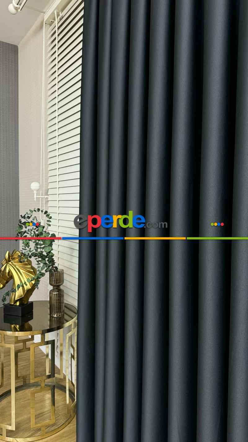 Antrasit Gri Blackout - Karartma Fon Perde, Premium Kalite Serisidir, %95 Işığı Keser