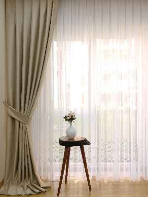 Krem Blackout Düz Fon Perde- Krem