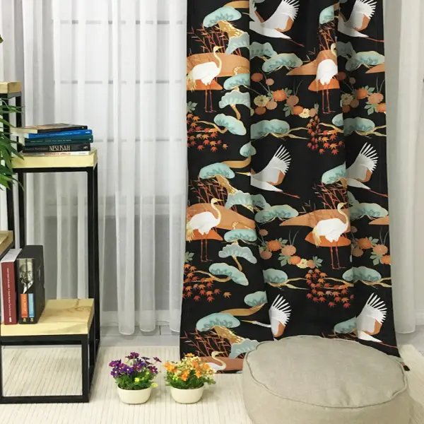 Turna Desenli Fon Perde Evm221- Kumaşı Kalındır Duck Bezi Değildir- Çok Renkli