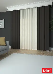 Brillant Akıllı Tül Perde Haki Yeşil Renkli Tül Dikey Zebra Perde Düz 1. Kalite