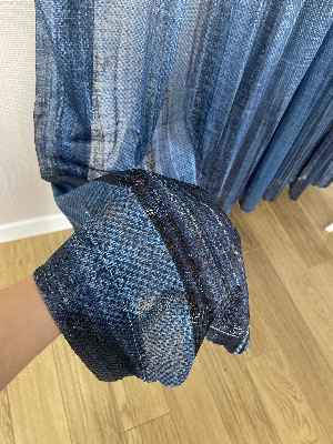 Hazır Ölçülü Normal Pileli Degrade Geçişli Mavi - Lacivert Örme Dokuma Tül Perde (tül Fon Olarakta Tercih Edilebilir)