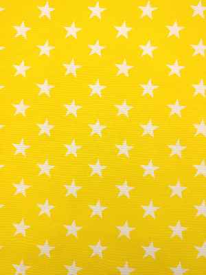 Sarı Yıldız Desenli Fon Perde ( Leke Tutmaz )- Sarı