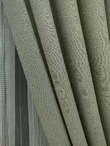 Keten Krem Renk Düz Fon Perde- Krem