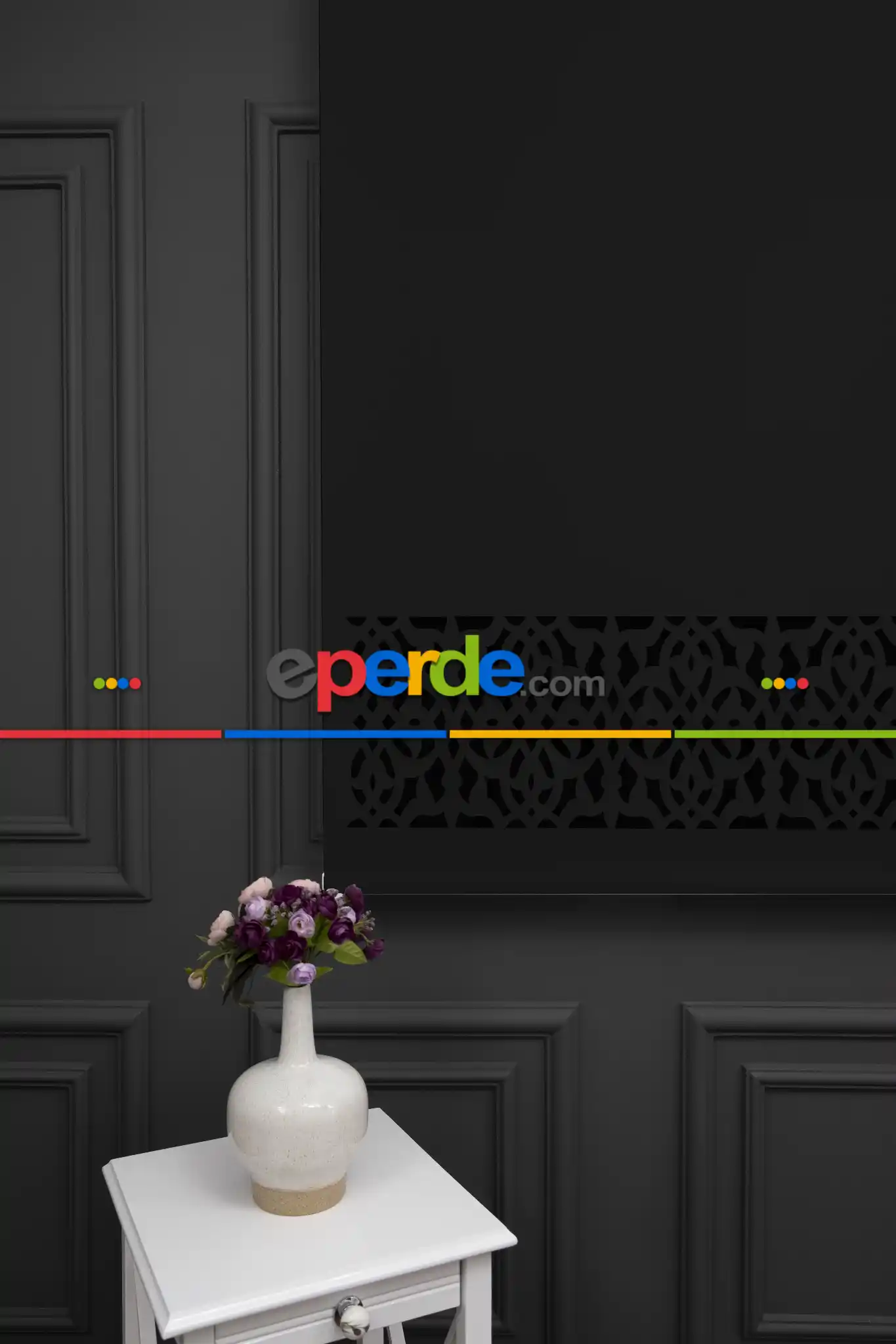 Siyah Renk Lazer Kesim Mat Stor Perde (ister Düz - İster Lazer Kesimli Satın Alın)