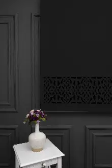 Siyah Renk Lazer Kesim Mat Stor Perde (ister Düz - İster Lazer Kesimli Satın Alın)