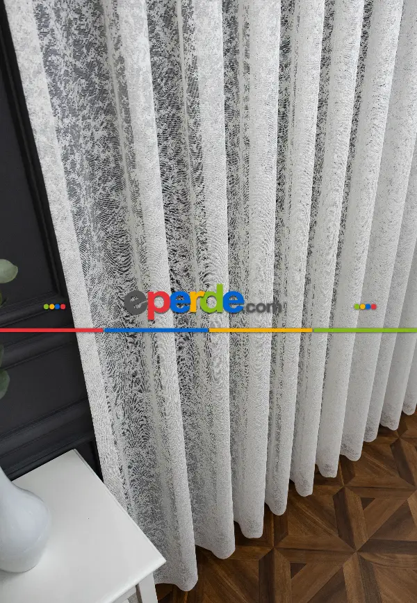 Yatak Odası - Brillant Örme Karlı Tasarım Model Tül