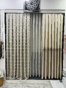 Sultan Desenli Keten Fon Perde - Bej