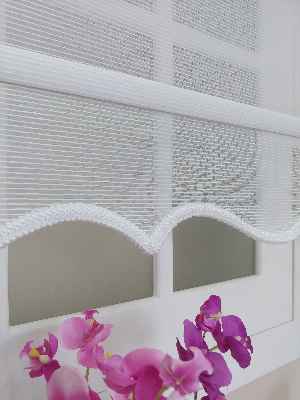 Çift Sistem Tül Stor Beyaz İnce Çizgili Modern Series- Beyaz