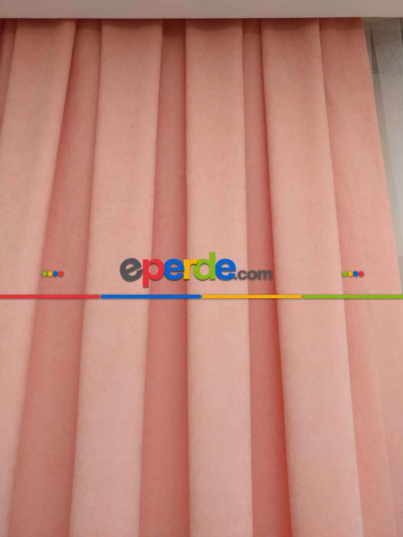 Yavruağzı Düz Sade Mutfak Fon Perde Yan Kanat Perdesi- Yavru Ağzı