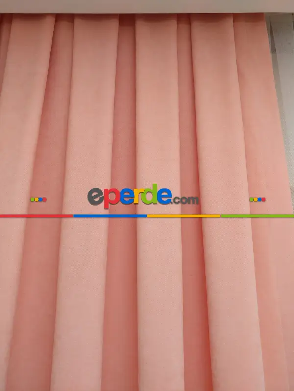 Salon Fon - Yavru Ağzı Düz Fon Perde - Yavru Ağzı-pudra