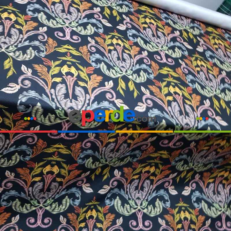 Etnik Desenli Fon Perde Evm203 Kumaşı Kalındır Duck Bezi Değildir-  Çok Renkli 3