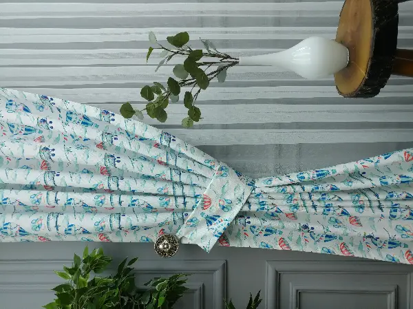 Bebek Odası Fon - Uçak Desenli Fon Perde K679 Kumaşı Kalındır Duck Bezi Değildir.- Mavi