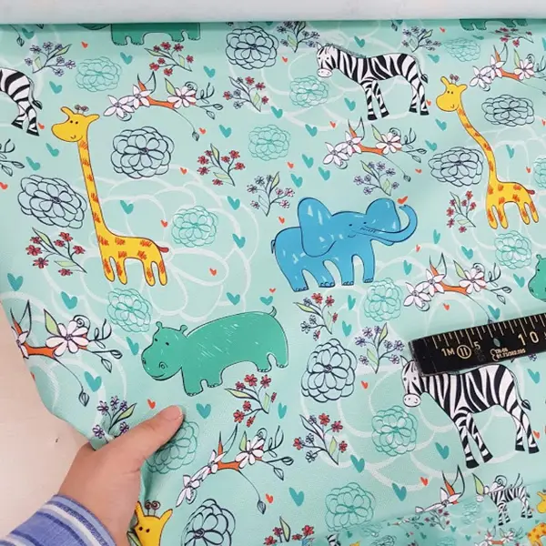 Bebek Odası Fon - Hayvan Desenli Fon Perde Evm1087-4 Kumaşı Kalındır Duck Bezi Değildir- Siyah