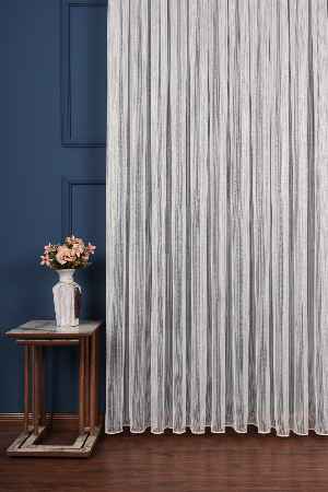 Zümrüt Altın Simli Düz Tül Perde