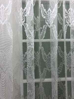 Kısa Boylu Tül Perde - Özel Örme Dokulu Tül Perde - Ekru Renk