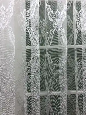 Kısa Boylu Tül Perde - Özel Örme Dokulu Tül Perde - Ekru Renk