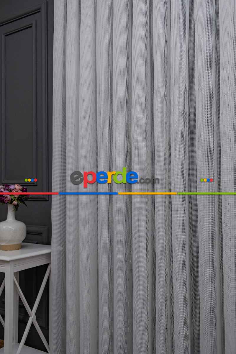 Ekru Renkli Kedi Tırmalamalarına Dayanaklı Tül Perde