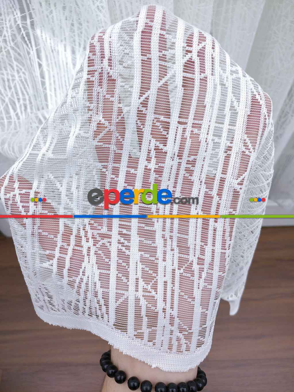 Örme Desenli Tül Perde