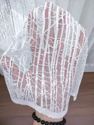 Örme Desenli Tül Perde