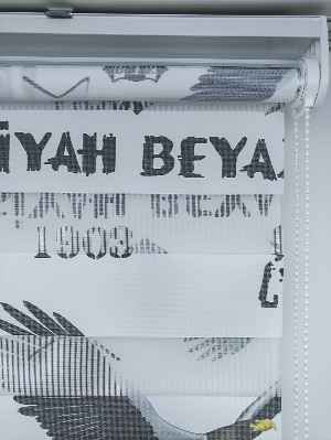 Zebra Perde- Dijital Taraftar Baskılı Beşiktaş Zebra Perde- Siyah-beyaz