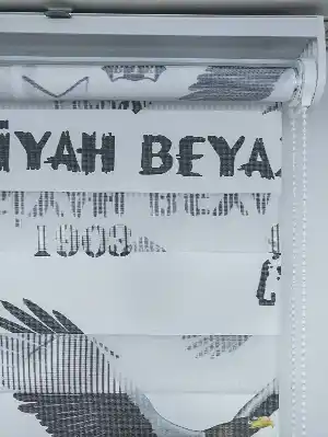Genç Odası - Zebra Perde- Dijital Taraftar Baskılı Beşiktaş Zebra Perde- Siyah-beyaz