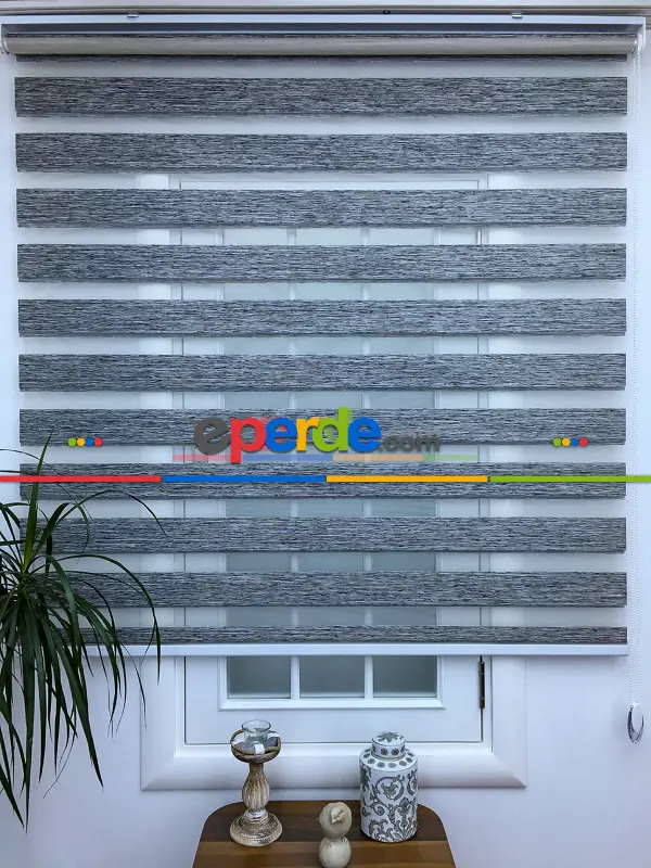 Füme Bambu Zebra Perde- Füme