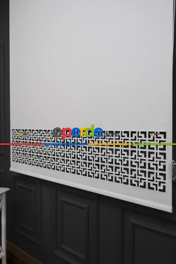 Yatak Odası - Ekru Renk Lazer Kesim Mat Stor Perde (ister Düz - İster Lazer Kesimli Satın Alın)