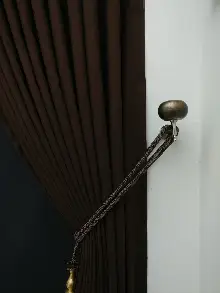 Düz Renk Dökümlü Fon Perde (150)- Kahverengi