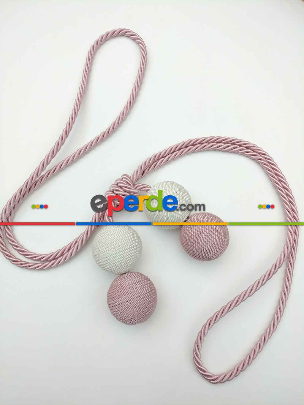 Fon Bağı Braçol Pudra Pembe Toplu Yeşil- Pembe