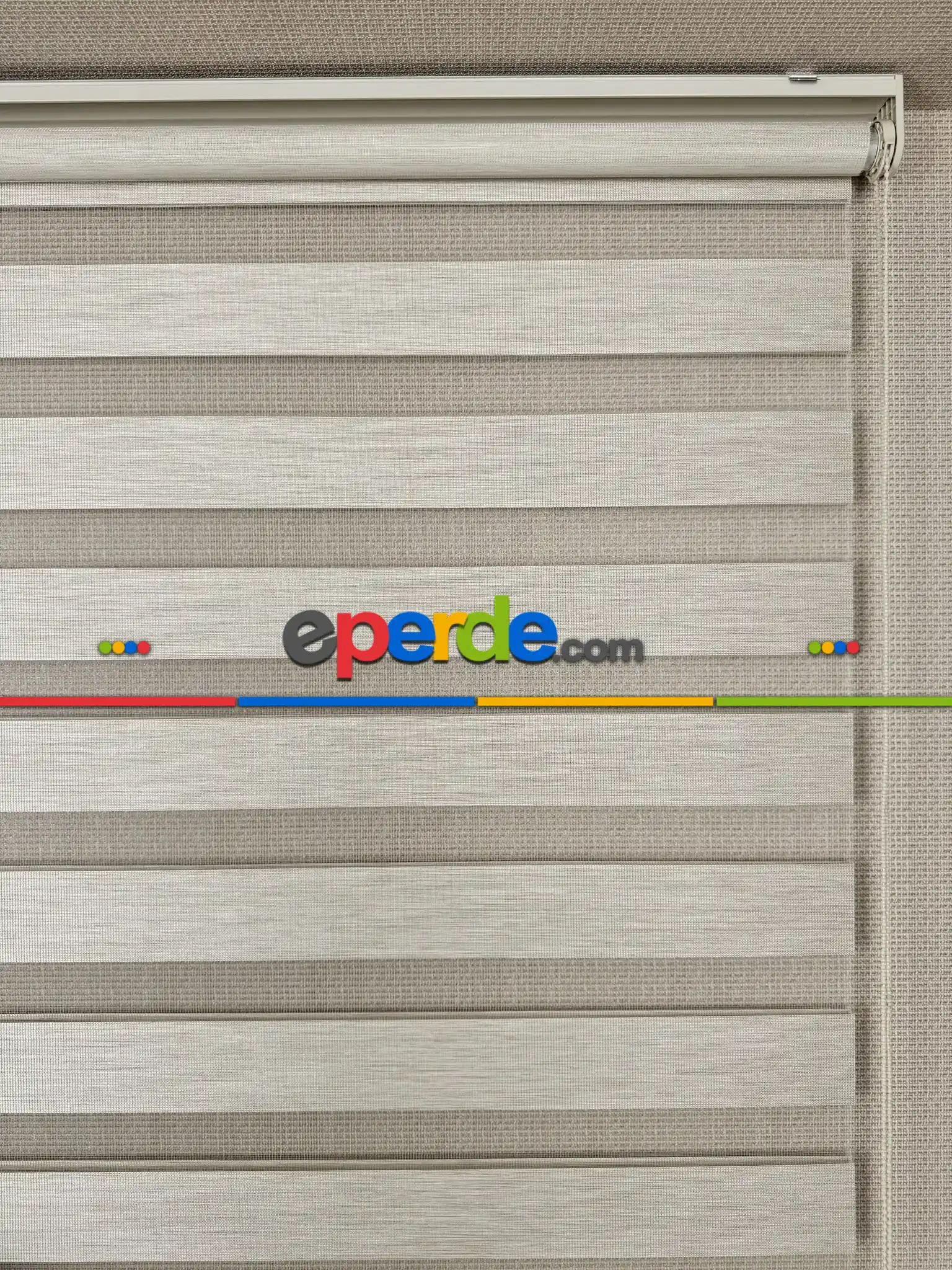 Hazır Ölçülü - Outlet - Krem Bambu Zebra Perde, Standart Metal Kasalı Yüksek Kalite 80cm X 240cm 