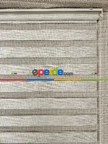 Hazır Ölçülü - Outlet - Krem Bambu Zebra Perde, Standart Metal Kasalı Yüksek Kalite 80cm X 240cm 