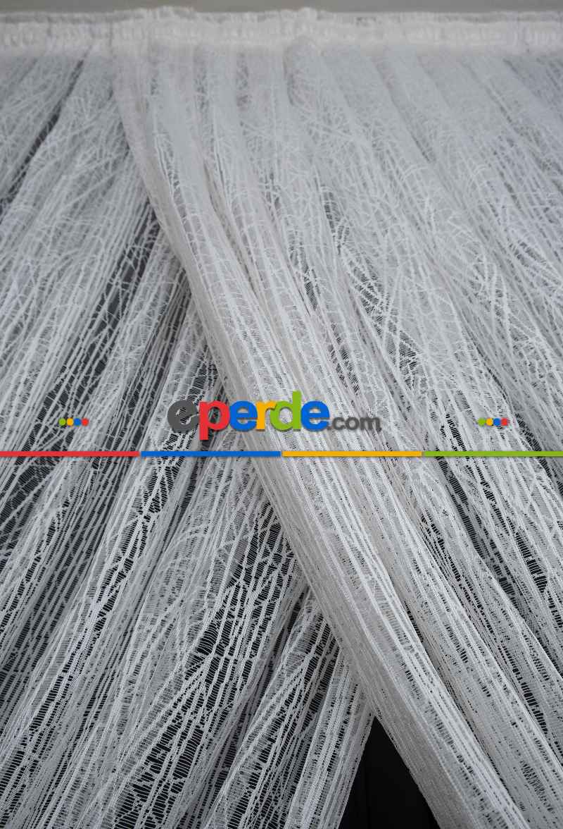 Örme Tül Perde - Spor Desenli - Cam Kırık Desenli