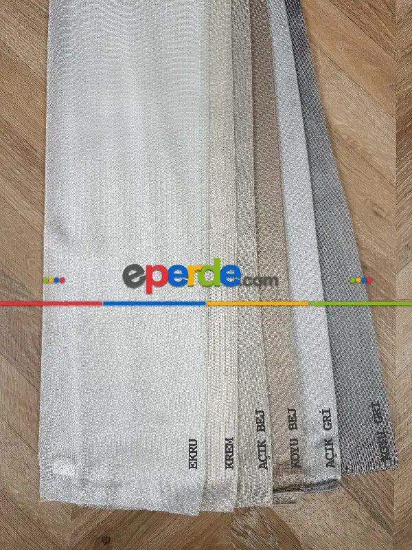 Yatak Odası - Açık Gri Amerikan Pile Tül Perde, 6 Farklı Renk Seçeneği, Ağır Gramajlı Premium Seri Kurşunlu Tül