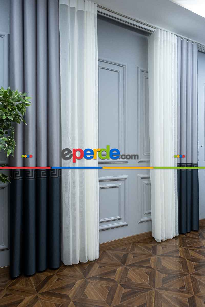 Lens Akıllı Dikey Tül Perde Versace-42- Çok Renkli 2