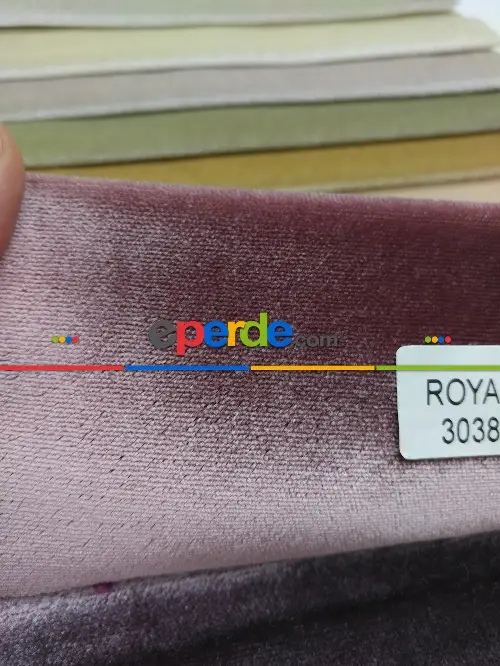 Pudra Pembe Düz Royal Kadife Fon Perde- Pudra