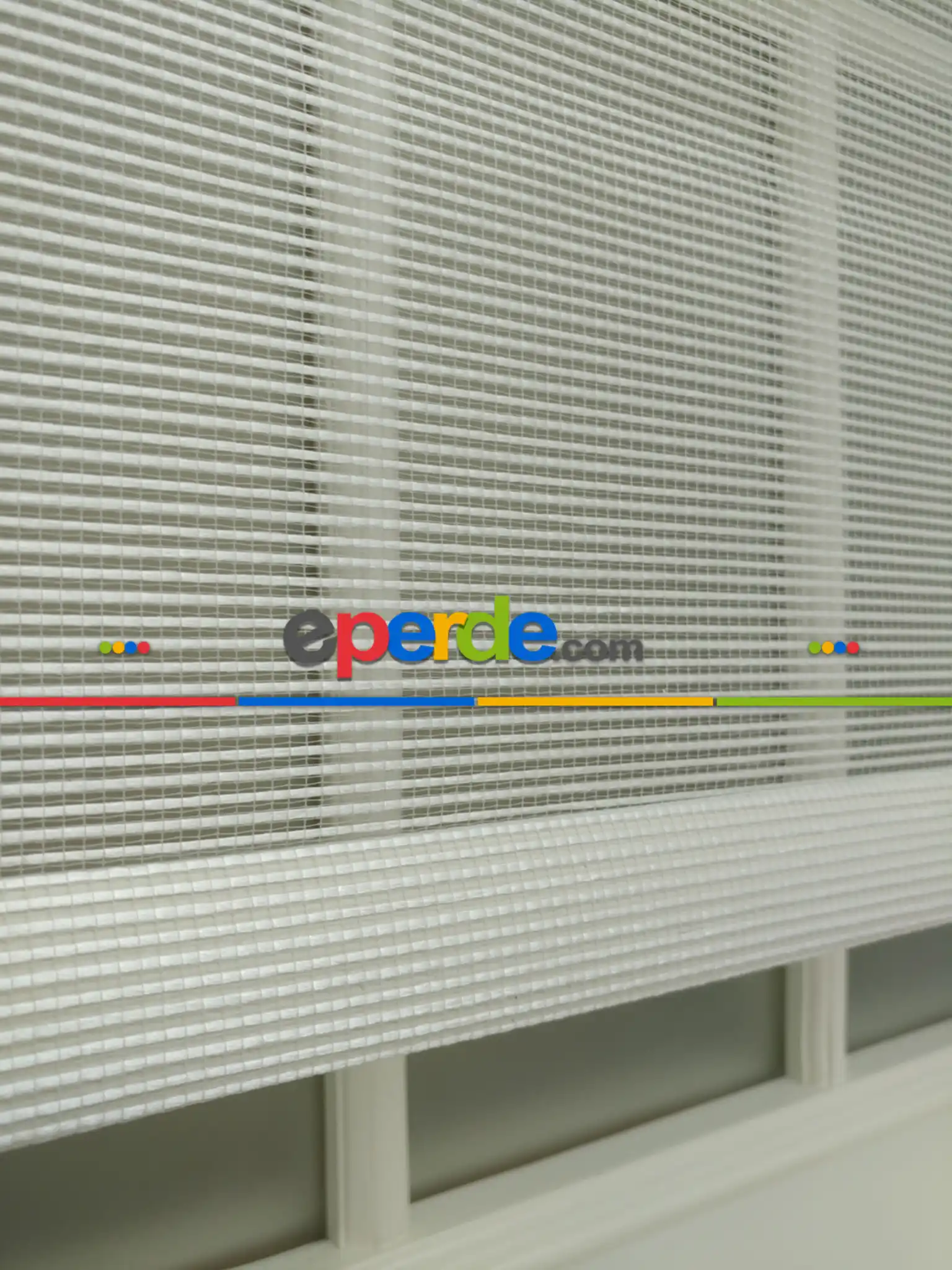 Bambu Tül Stor - Çiftli Sistem Tül Stor Perde (bamboo)- Ekru