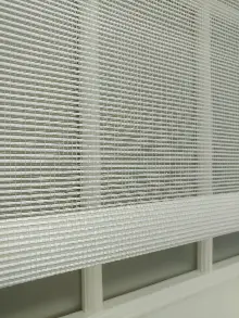 Bambu Tül Stor - Çiftli Sistem Tül Stor Perde (bamboo)- Ekru