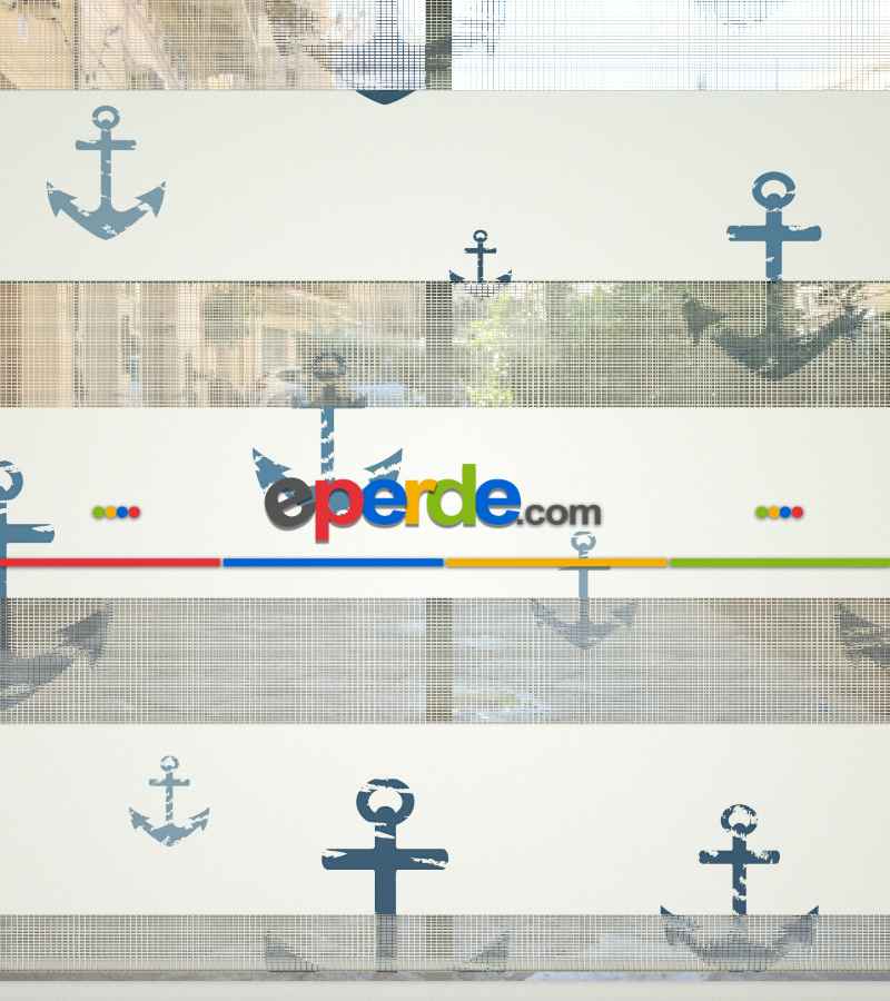 Bebek Odası Zebra Perde - Çapa Desen Baskılı Zebra Perde- Çok Renkli