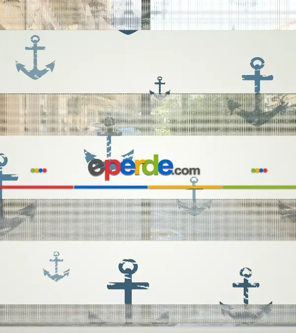 Bebek Odası Zebra Perde - Çapa Desen Baskılı Zebra Perde- Çok Renkli