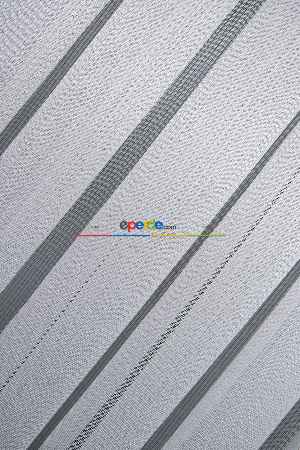 Hazır Ölçülü Örme Eteği Bantlı Sugar Tül Perde - Ekru