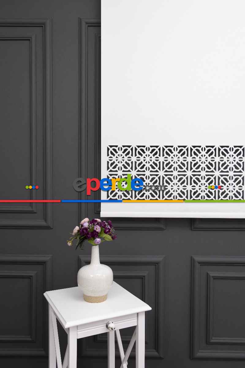 Ekru Renk Lazer Kesim Mat Stor Perde (ister Düz - İster Lazer Kesimli Satın Alın)