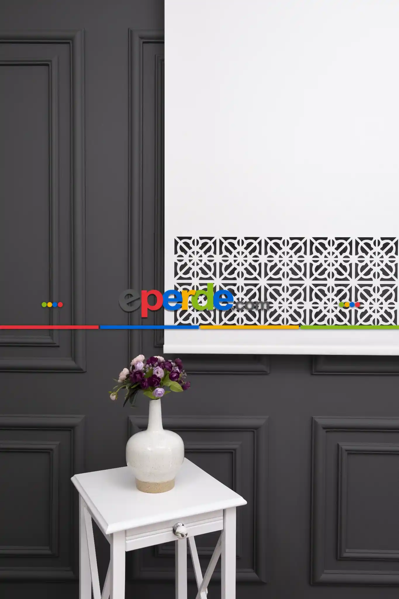 Ekru Renk Lazer Kesim Mat Stor Perde (ister Düz - İster Lazer Kesimli Satın Alın)