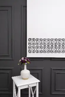 Ekru Renk Lazer Kesim Mat Stor Perde (ister Düz - İster Lazer Kesimli Satın Alın)