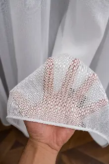 2025 Kar 600 Modern Sugar Çizgili Tül Perde - Düz Sade