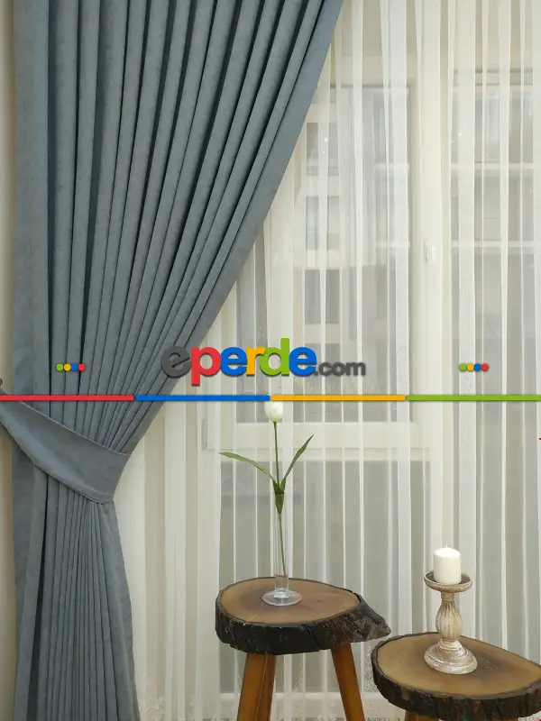 Gri - Düz Fon Perde ( Dökümlü Fon Perde)- Gri-füme-antrasit