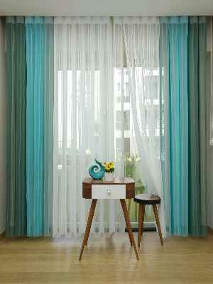 Salon - Çizgili Tül Dikey Zebra Perde - Ft27 Çağla Yeşili- Ft26 Turkuaz- Ft25 Mint Yeşili- Ft02 Ekru- Yeşil