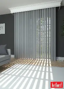 Brillant Akıllı Tül Perde Gri Renkli Tül Dikey Zebra Perde Düz 1. Kalite