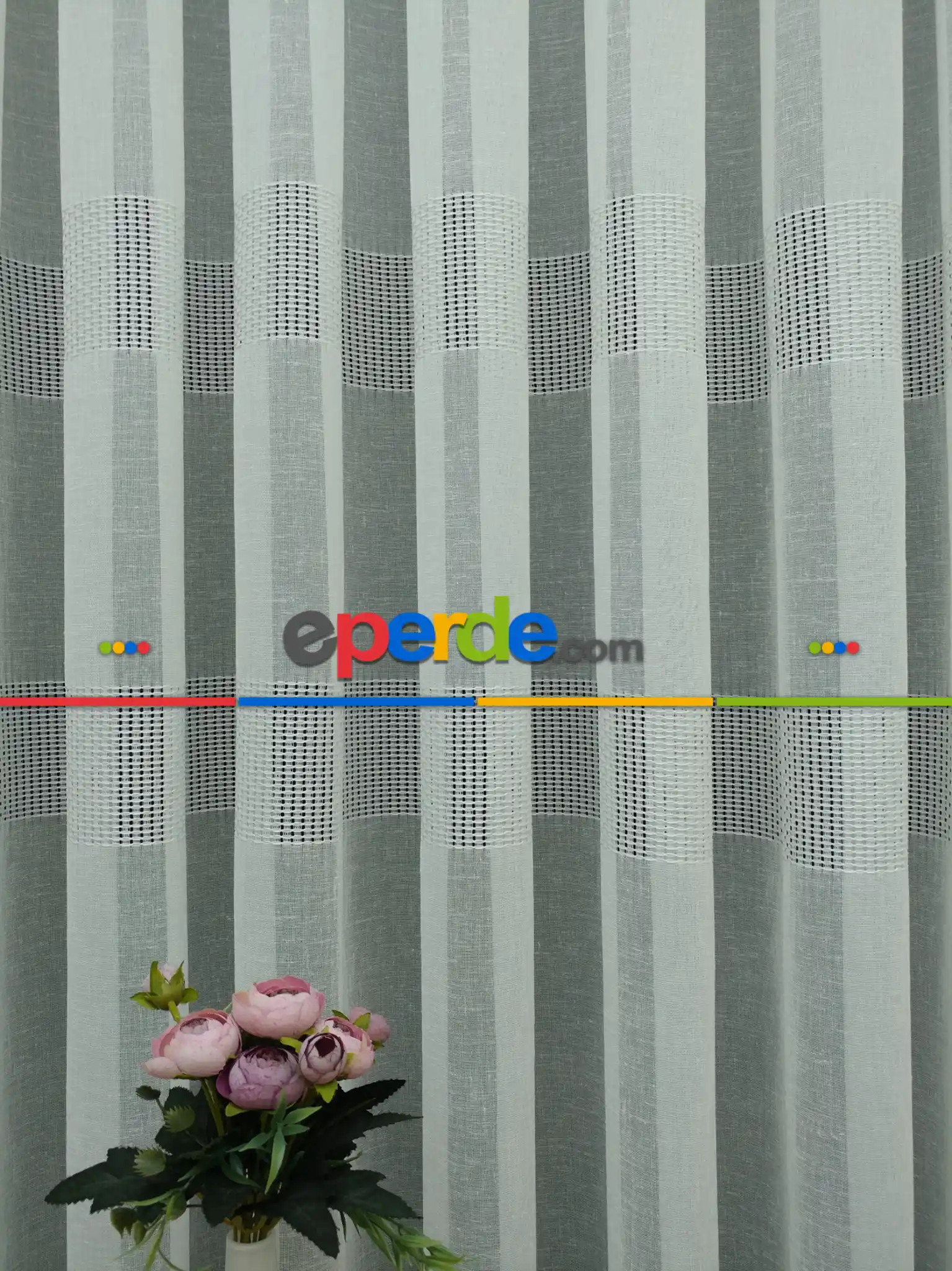 Keten Tül Perde- Ekru - Kurşunlu Tül