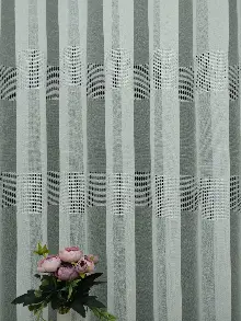 Keten Tül Perde- Ekru - Kurşunlu Tül