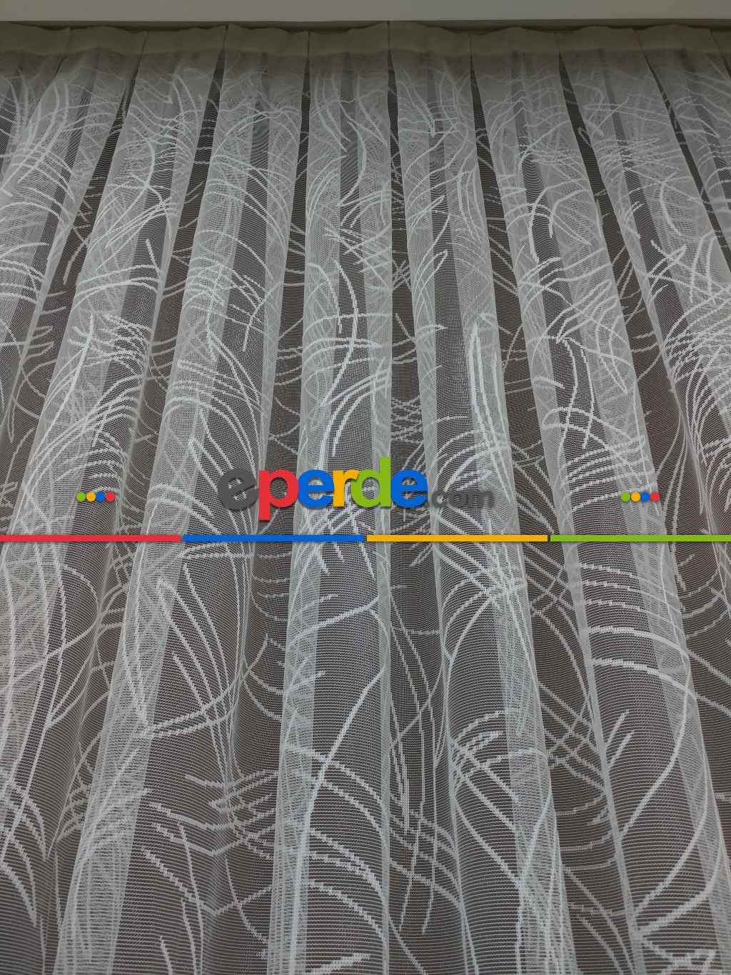 Mutfak - Örme Fransız Dantel 2021 Tül Perde- Ekru